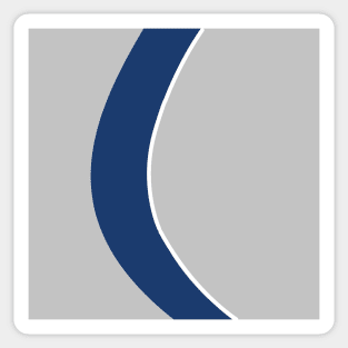 Blue Curve on Silver Sticker